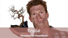  Presentation with burnt - PPT theme featuring burning house - smoke faced man holding background and a  colored foreground