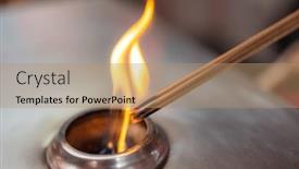  Presentation with incense - Presentation design enhanced with burning-incense-over-the-gas background and a coral colored foreground