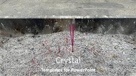 Presentation with incense sticks - Slides with burning-incense-sticks-and-ashes background and a gray colored foreground