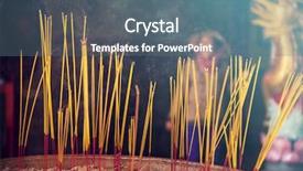  Presentation with incense sticks - Cool new PPT theme with burning incense sticks backdrop and a ocean colored foreground