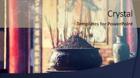  Presentation with incense sticks - Amazing PPT theme having burning incense sticks backdrop and a lemonade colored foreground