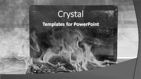  Presentation with fire damage - PPT theme having burning-laptop-and-keyboard-equipment background and a dark gray colored foreground