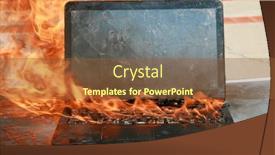  Presentation with fire damage - Slide deck consisting of burning-laptop-and-keyboard-equipment background and a tawny brown colored foreground
