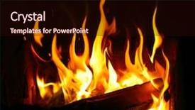  Presentation with tongue - Colorful slides enhanced with burning log and fire backdrop and a wine colored foreground