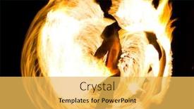  Presentation with flames - PPT theme enhanced with burning man orange flames background and a yellow colored foreground