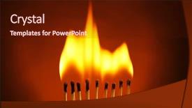  Presentation with dark colon cancer - PPT theme enhanced with burning matches on dark color background and a tawny brown colored foreground