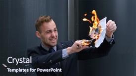  Presentation with brave - Presentation consisting of burning money - businessman burns paper contract background and a wine colored foreground