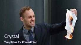  Presentation with brave - Colorful PPT theme enhanced with burning money - businessman burns paper contract backdrop and a wine colored foreground