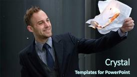  Presentation with brave - Presentation having burning money - businessman burns paper contract background and a wine colored foreground