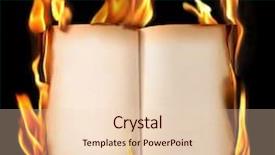  Presentation with book burning - Cool new PPT layouts with burning old book backdrop and a lemonade colored foreground