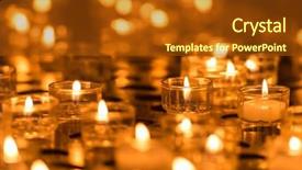  Presentation with candles - Audience pleasing PPT theme consisting of burning orange candles close up backdrop and a tawny brown colored foreground