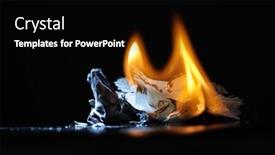  Presentation with burning paper - Slides with burning-paper-log-and-fire background and a black colored foreground