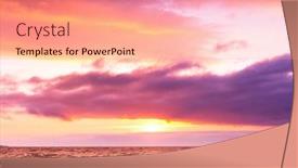  Presentation with skies - Presentation theme featuring burning skies bright illumination background and a coral colored foreground