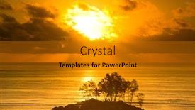  Presentation with skies - Slides consisting of burning skies coconut horizon background and a gold colored foreground