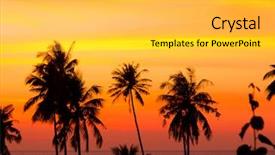  Presentation with skies - Cool new presentation design with burning skies coconut horizon backdrop and a light gray colored foreground