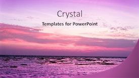  Presentation with skies - Colorful PPT theme enhanced with burning skies evening scene backdrop and a lavender colored foreground