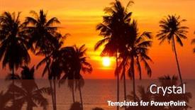  Presentation with skies - Presentation theme featuring burning skies idyllic wallpaper background and a tawny brown colored foreground