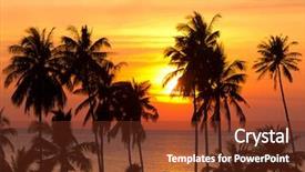  Presentation with skies - PPT theme featuring burning skies idyllic wallpaper background and a tawny brown colored foreground