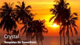  Presentation with skies - Amazing presentation design having burning skies night is coming backdrop and a tawny brown colored foreground