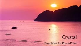  Presentation with skies - Cool new slide set with burning skies setting sun backdrop and a coral colored foreground