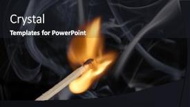  Presentation with smoking - Theme featuring burning-smoking-match background and a wine colored foreground