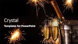  Presentation with black christmas party - Beautiful slide deck featuring burning sparklers on a black backdrop and a black colored foreground