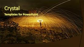  Presentation with firework - PPT theme enhanced with burning steel wool fireworks background and a wine colored foreground