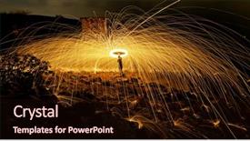  Presentation with firework - Amazing slide set having burning steel wool fireworks backdrop and a wine colored foreground