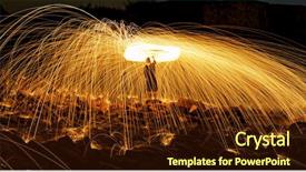  Presentation with firework - Beautiful PPT theme featuring computer processor and ram on backdrop and a gray colored foreground