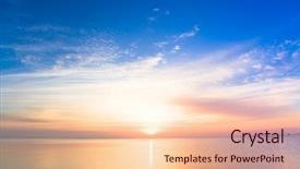  Presentation with sunset water dolphin - Slides with burning sunset background and a lemonade colored foreground