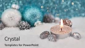  Presentation with christmas fireplace log fire burns - Amazing presentation having burning tea light with christmas backdrop and a  colored foreground