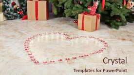  Presentation with heart shape tree - Cool new PPT theme with burning tealights stand on floor backdrop and a lemonade colored foreground