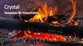  Presentation with fire - Slides consisting of burning-wods-on-fire-place background and a tawny brown colored foreground