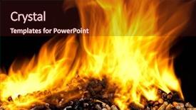 Presentation with pellet - Slides featuring burning wood pellet with flame background and a wine colored foreground