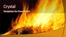  Presentation with wood pellet - Colorful theme enhanced with burning wood pellet with flame backdrop and a wine colored foreground