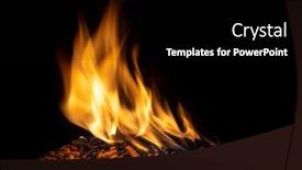  Presentation with flame - Cool new slides with clearly visible concept of biomass backdrop and a black colored foreground