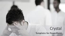  Presentation with stress - Beautiful slide set featuring burnout - business people with stress backdrop and a light gray colored foreground