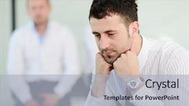  Presentation with double exposure of business people - Beautiful slide set featuring burnout - business people with stress backdrop and a light gray colored foreground