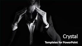  Presentation with hands down - PPT layouts consisting of burnout - low-key portrait of worried business background and a black colored foreground