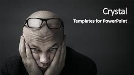  Presentation with black business - Audience pleasing PPT theme consisting of burnout - portrait of an adult man backdrop and a dark gray colored foreground