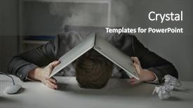  Presentation with tired - Audience pleasing PPT theme consisting of burnout - portrait of tired exhausted businessman backdrop and a gray colored foreground