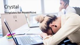  Presentation with burnout - Presentation design featuring burnout - young asian business woman taking background and a white colored foreground