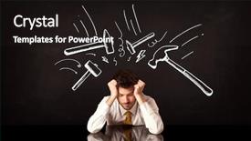  Presentation with burnout - Beautiful PPT layouts featuring burnout - young depressed businessman sitting backdrop and a dark gray colored foreground