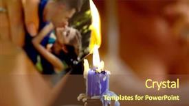  Presentation with broken heart - PPT layouts having burns in fire candle family background and a tawny brown colored foreground
