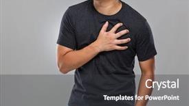  Presentation with heart attack - Beautiful presentation featuring burns injury - young man suffer from heart backdrop and a dark gray colored foreground