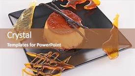  Presentation with dessert oreo ice cream - Theme featuring burnt cake - cream caramel dessert background and a  colored foreground