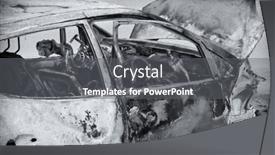  Presentation with burnt - PPT layouts enhanced with burnt-car-fire-damaged-property background and a gray colored foreground