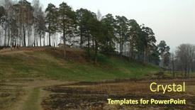 Presentation with destruction - PPT layouts featuring burnt-field-war-and-destruction background and a tawny brown colored foreground
