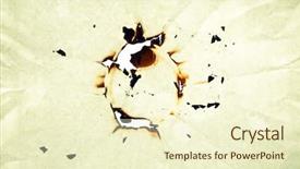  Presentation with burnt - Cool new slide set with burnt hole in a paper backdrop and a cream colored foreground