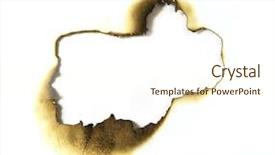  Presentation with burnt - Slide deck consisting of burnt hole in paper background and a cream colored foreground